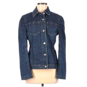 Faconnable Puffed Sleeve Denim Jacket Dark Wash S